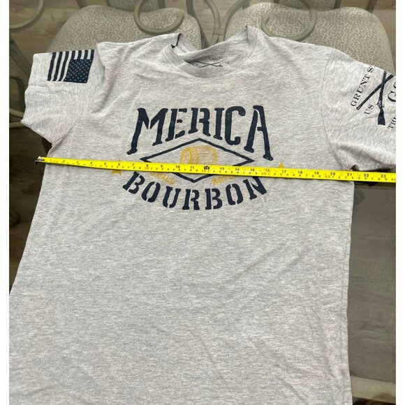 Grunt Style Merica Bourbon Graphic T-Shirt Gray Short Sleeve Crew Neck Mens L - Picture 5 of 6